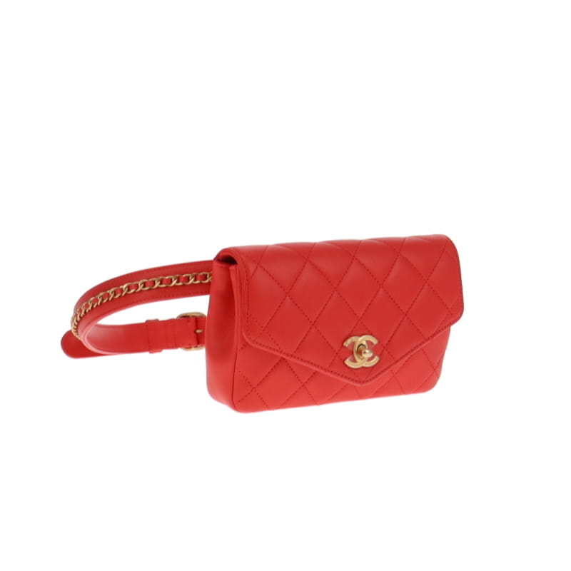 Chanel 2019 Envelope Flap Waist Bag Soft Red – Designer Exchange Ltd