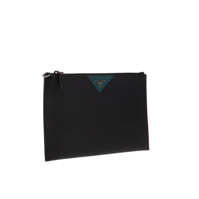 Prada Saffiano Metal Zipped Folio Clutch