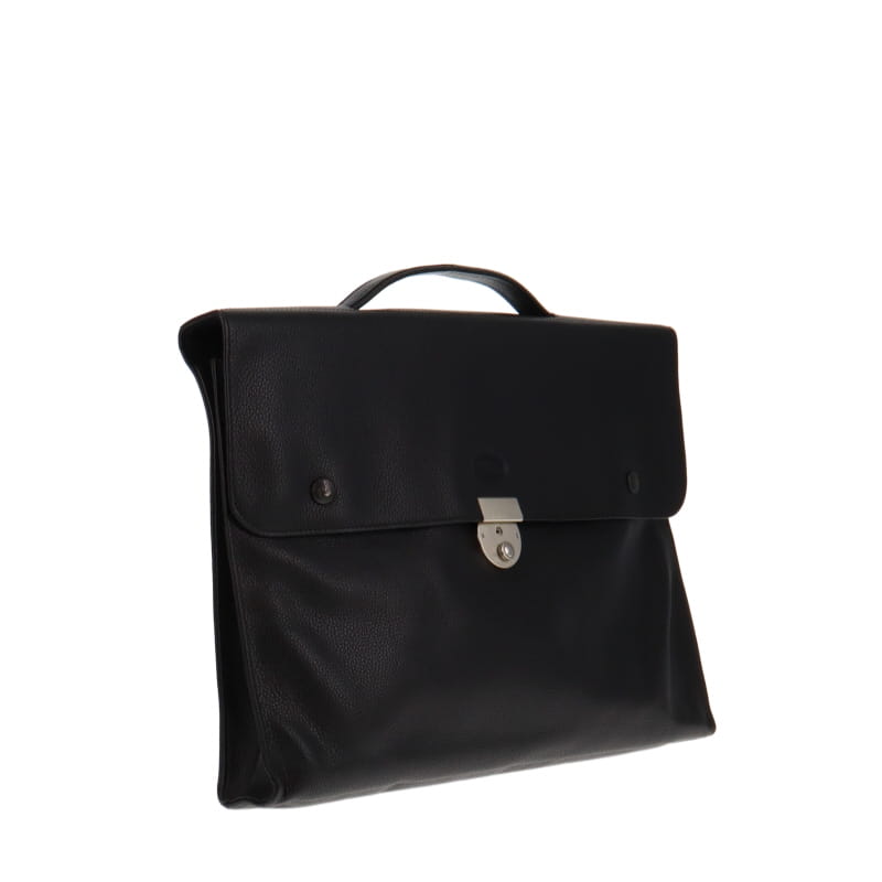 Longchamp Black Leather Le Foulonne Briefcase