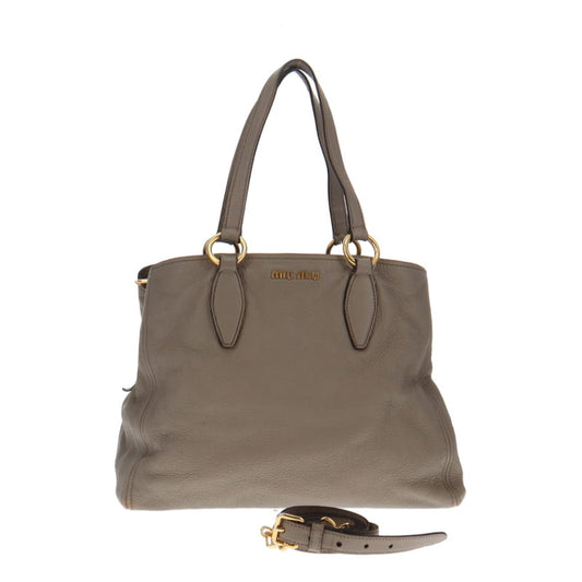 Miu Miu Off Grey Tote With Long Strap