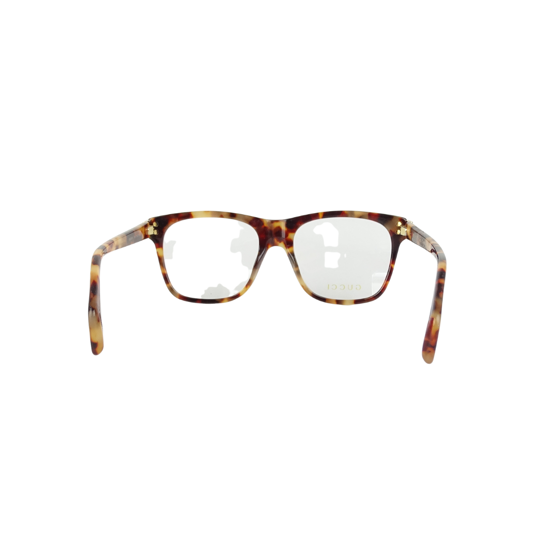Gucci Tortoiseshell Square Frame Lens With Web Detail GG05260