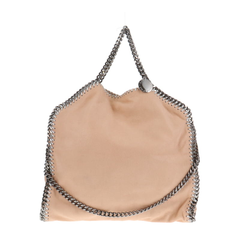 Stella McCartney Neutral Foldover Falabella with Silver Contrast Stitching