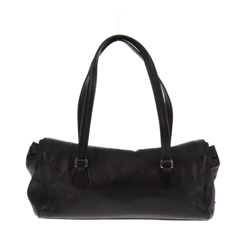 Prada Black Calf Leather Easy Bag With Silver Hardware
