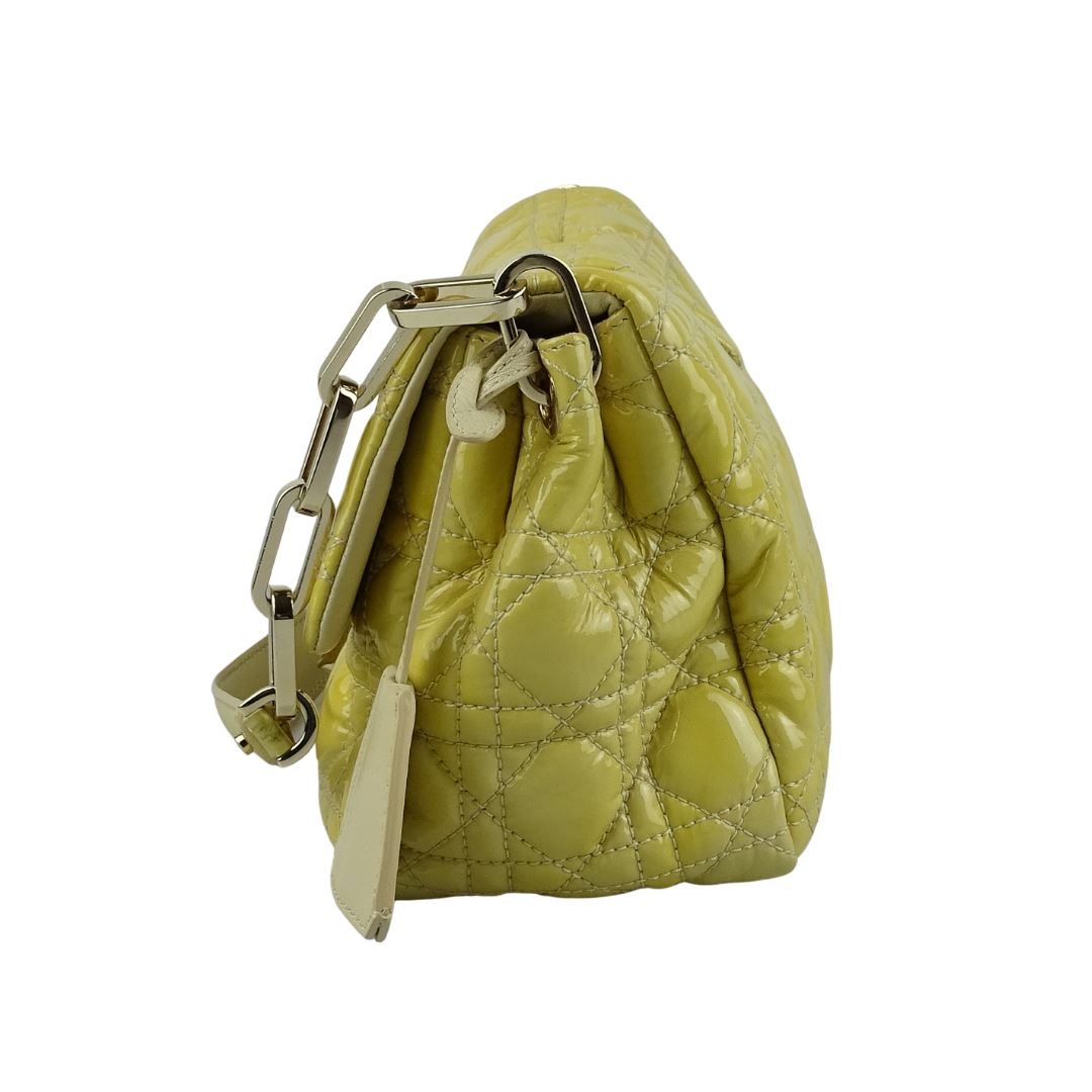 Dior New Lock Yellow Patent Cannage Shoulder Bag Bags Dior 