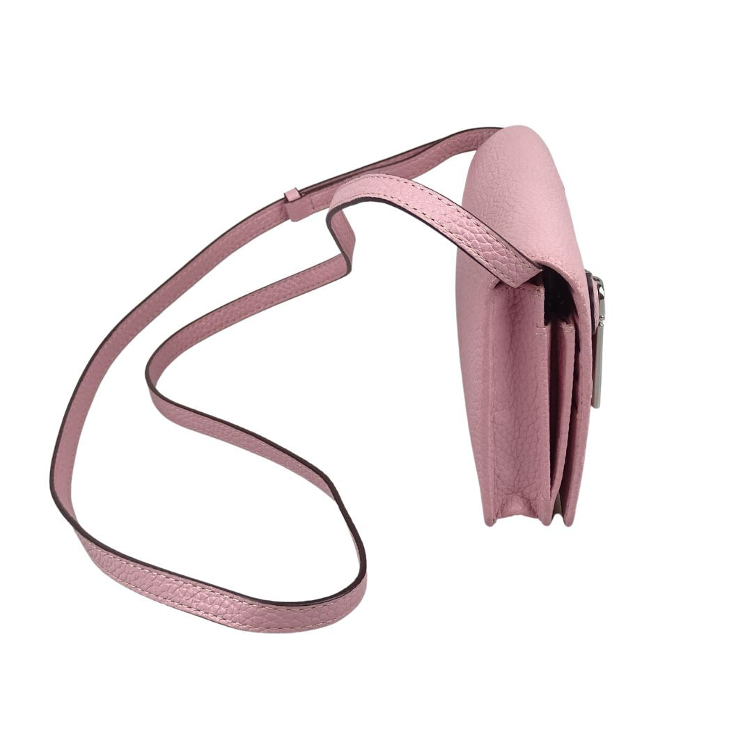 Marc Jacobs Gotham Pebbled Leather Soft Pink Wallet On Strap Bags Marc Jacobs 