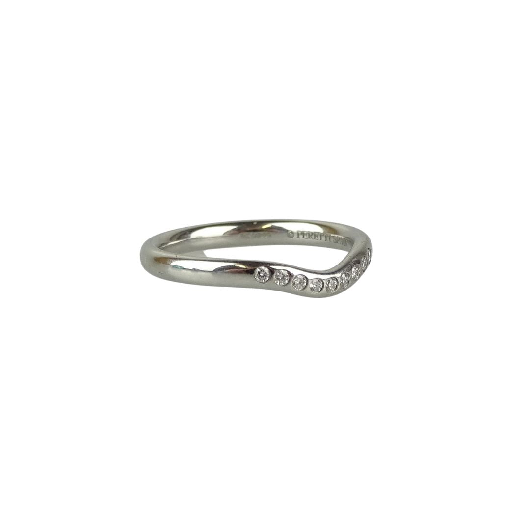 Tiffany & Co Elsa Peretti® Wedding Band Ring In Platinum With .06 Diamond Weight (Size 5) Jewellery Tiffany & Co 