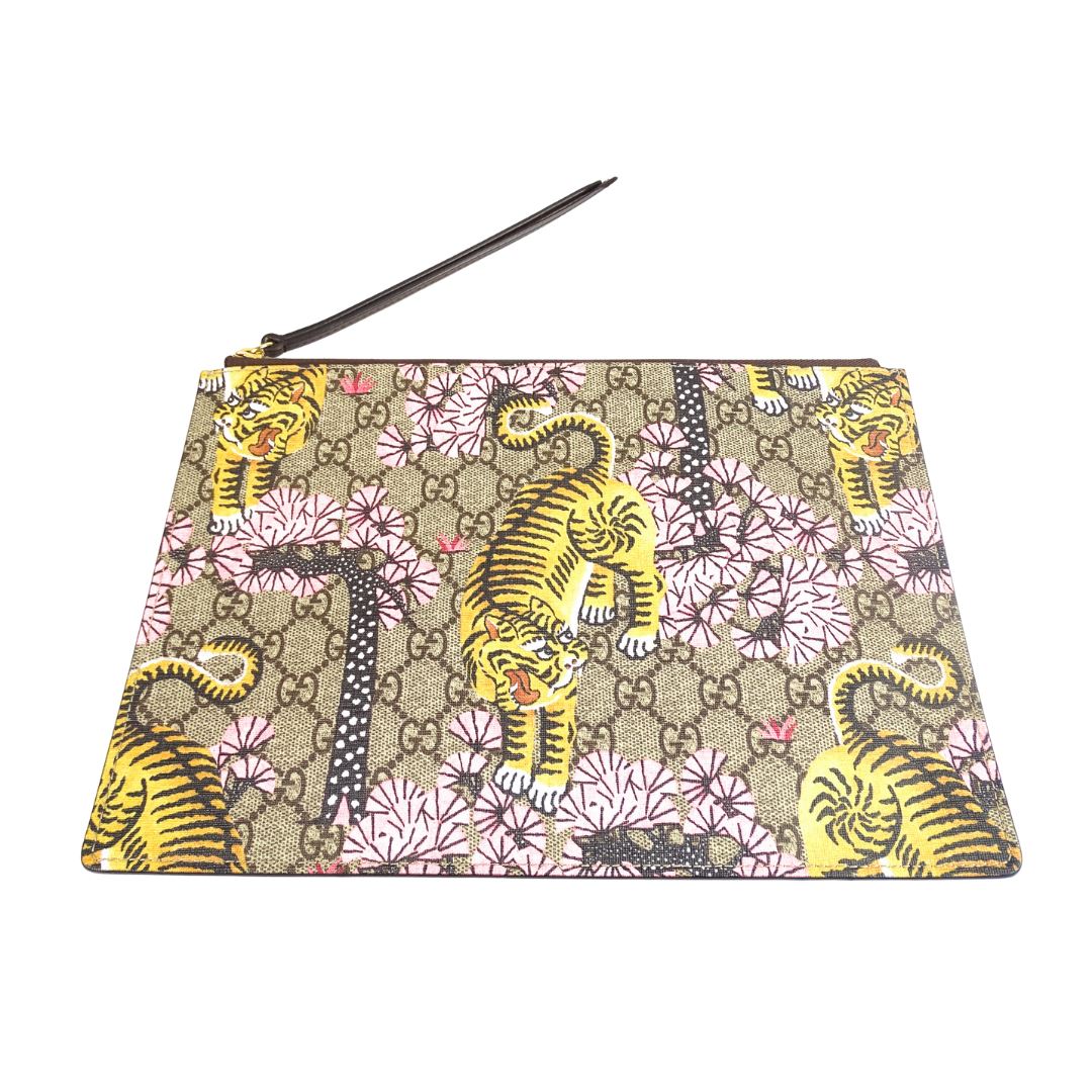 Gucci GG Supreme Bengal Zip Pouch Ltd Edition Bags Gucci 