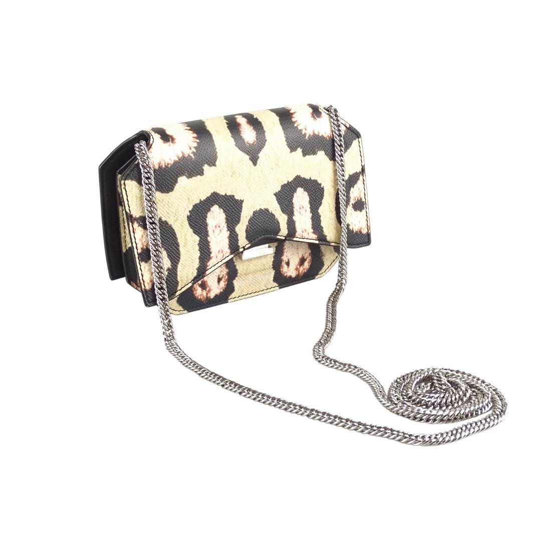 Givenchy Jaguar Print Grainy Calfskin Leather Bow Cut Wallet On Chain Bags Givenchy 