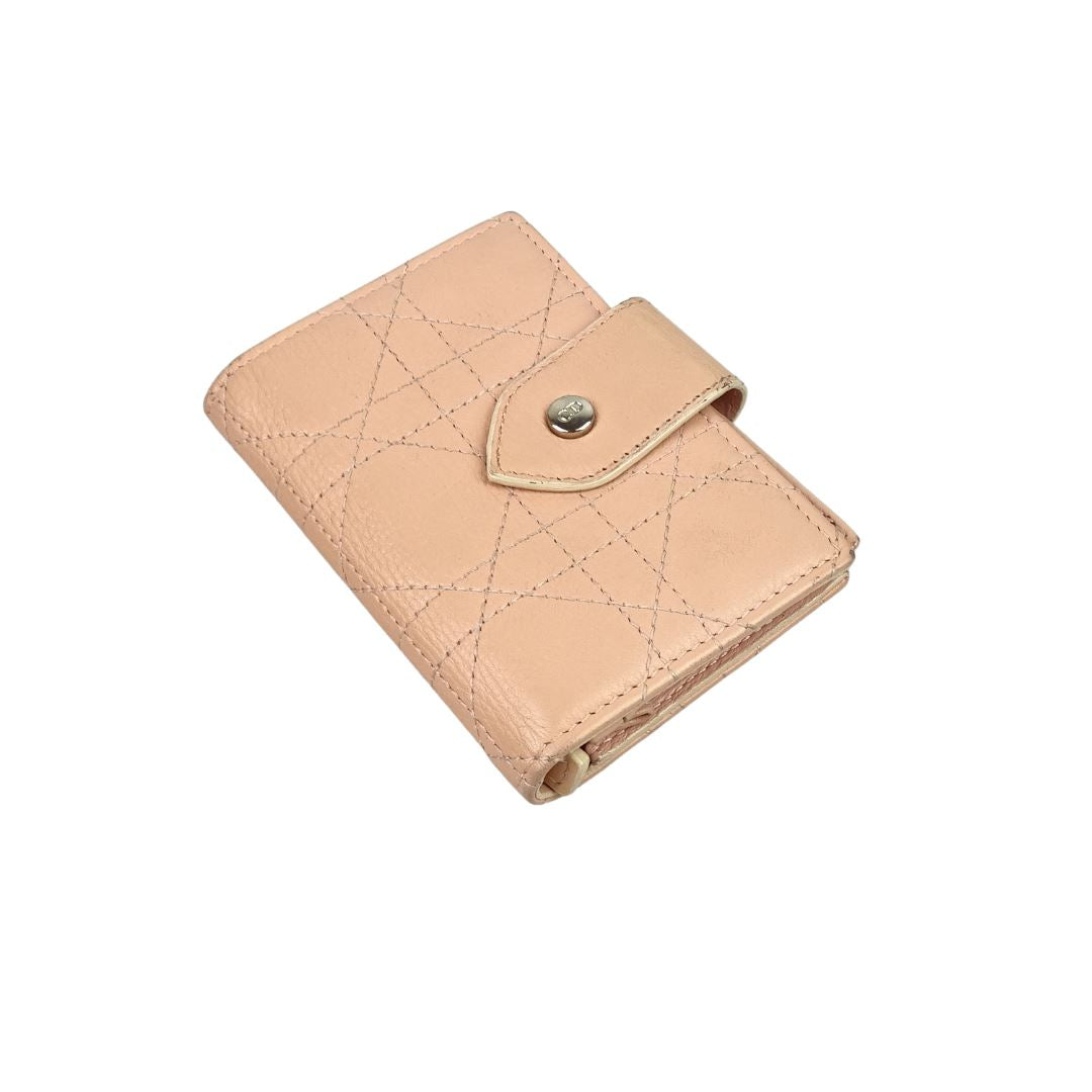 Dior Vintage Cannage Stitch Salmon Small Coin/Card Wallet Wallets Dior 