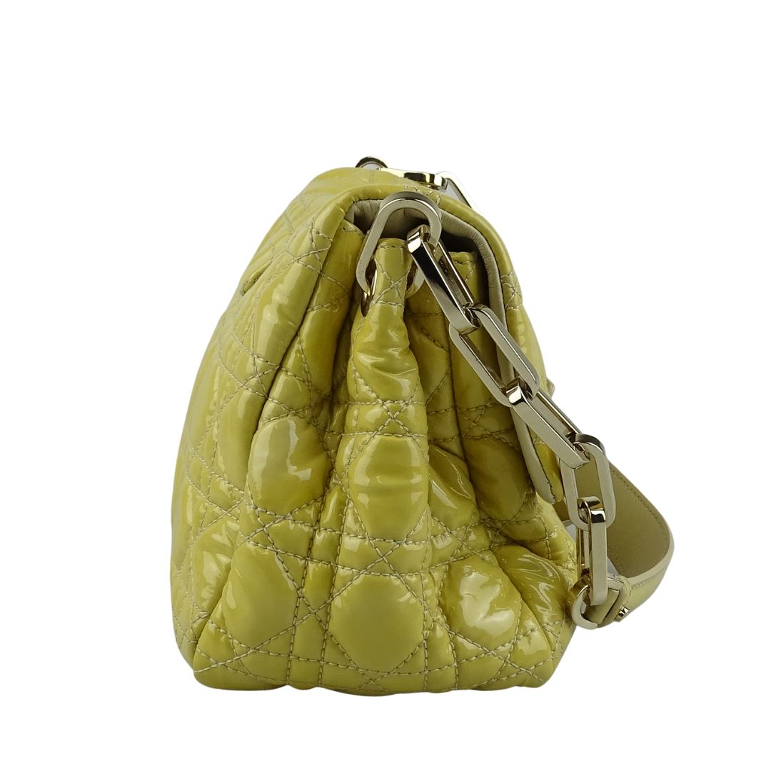 Dior New Lock Yellow Patent Cannage Shoulder Bag Bags Dior 