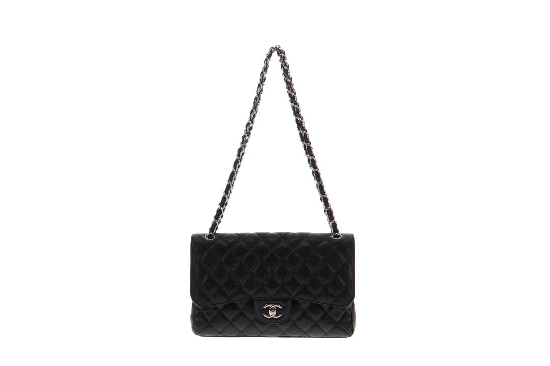 Chanel Classic Double Flap Medium Chain Shoulder Bag Black Caviar – AMORE  Vintage Tokyo