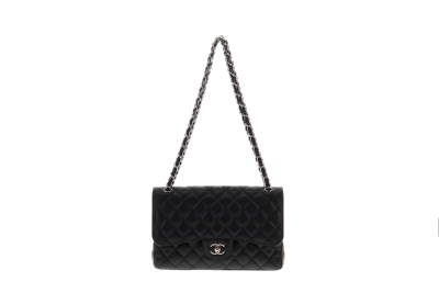 Chanel Classic Double Flap Jumbo Black Caviar Leather and