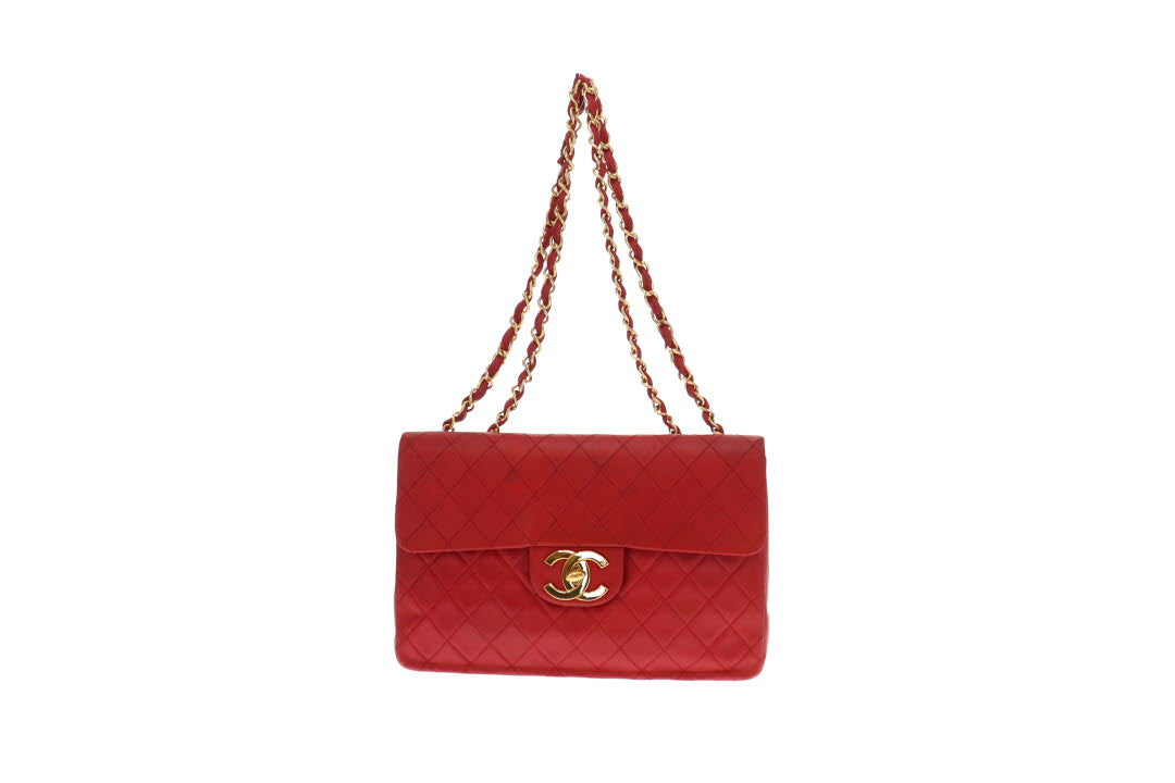 classic chanel red flap