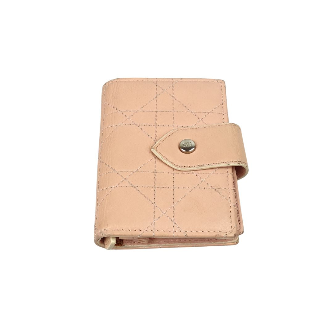 Dior Vintage Cannage Stitch Salmon Small Coin/Card Wallet Wallets Dior 