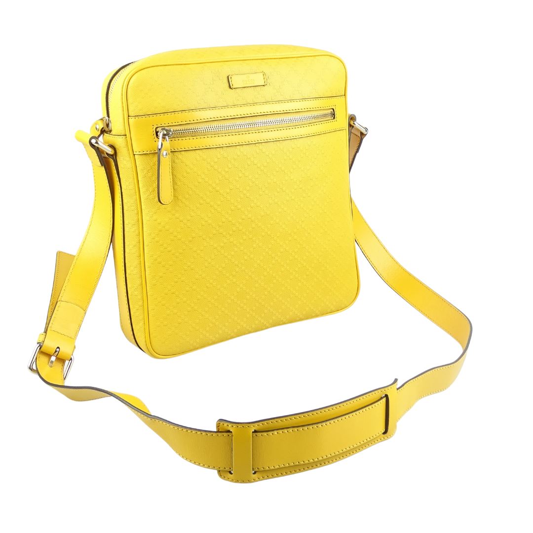 Gucci Yelow Diamante Zipped Messenger Bag Bags Gucci 