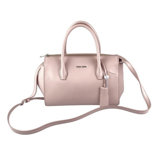 Miu Miu Soft Leather Nude/Pink Tote With Strap Bags Miu Miu 