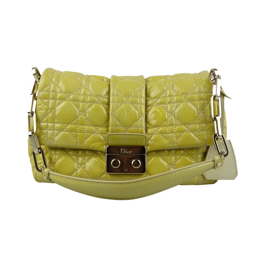 Dior New Lock Yellow Patent Cannage Shoulder Bag Bags Dior 