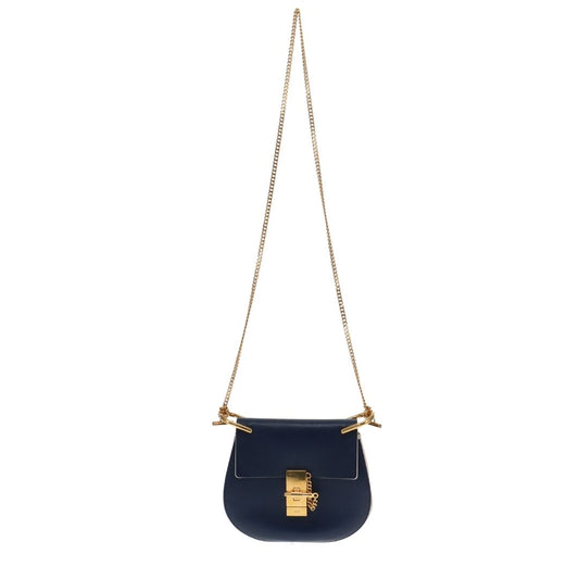 Chloe Royal Navy Bi Colour Calf Leather Mini Drew