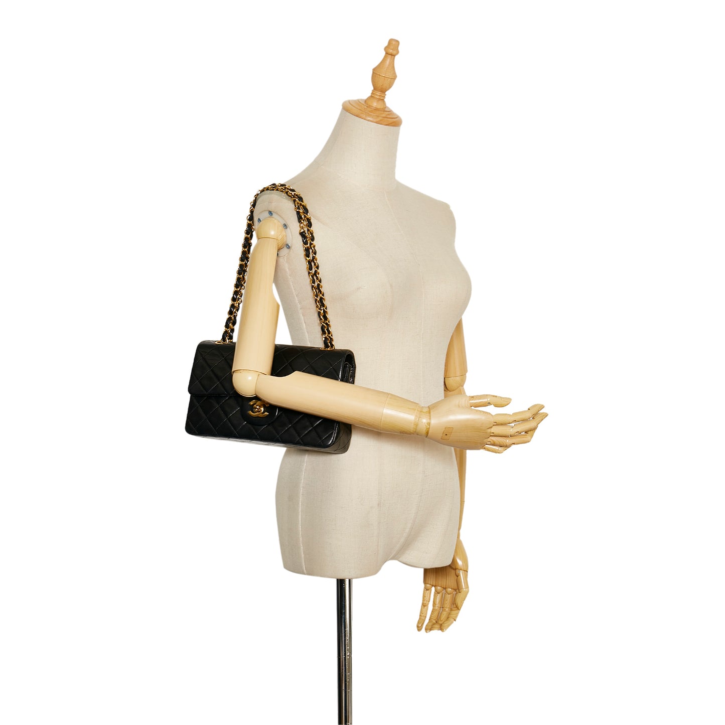 Chanel Vintage Black Lambskin Classic Flap 1989/91