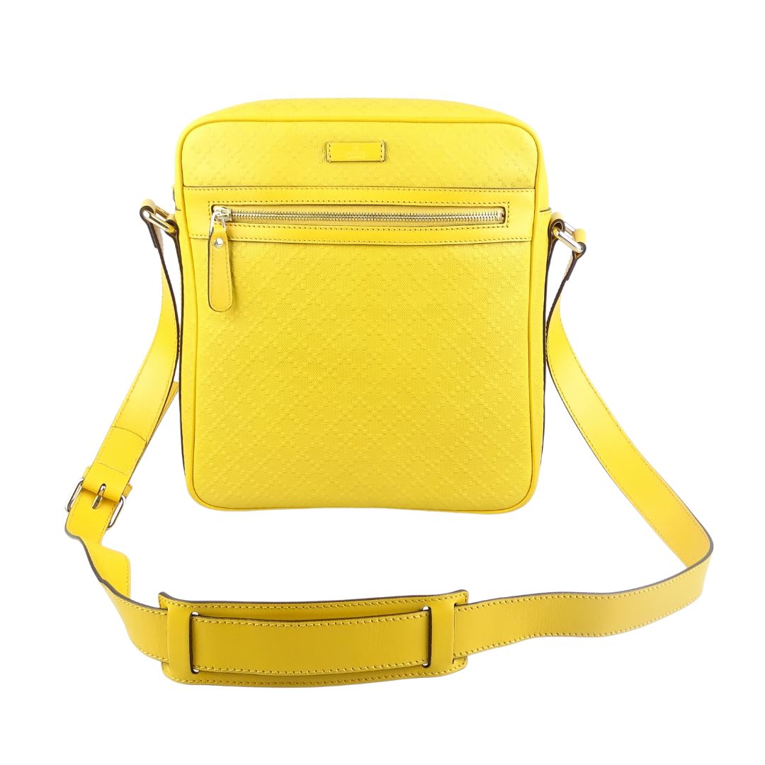 Gucci Yelow Diamante Zipped Messenger Bag Bags Gucci 