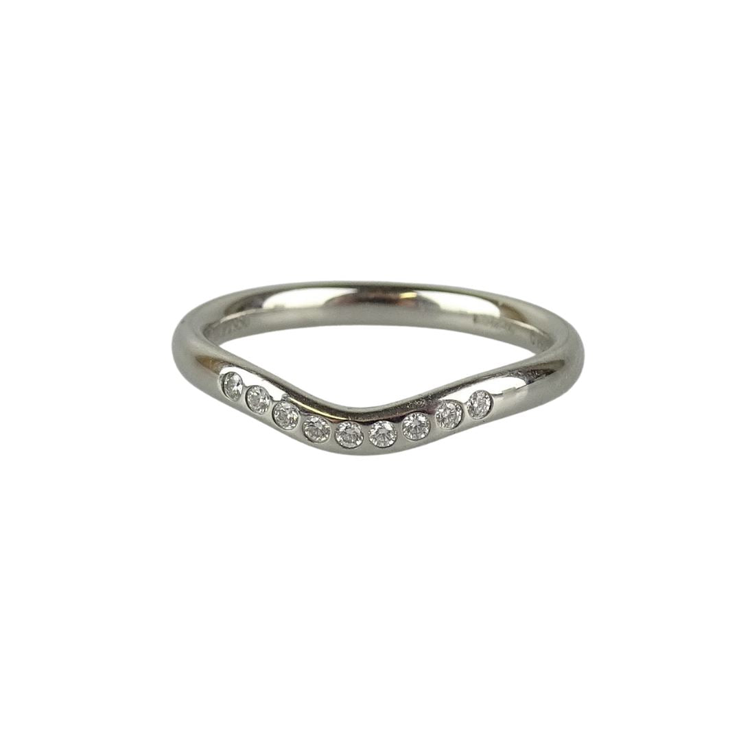 Tiffany & Co Elsa Peretti® Wedding Band Ring In Platinum With .06 Diamond Weight (Size 5) Jewellery Tiffany & Co 