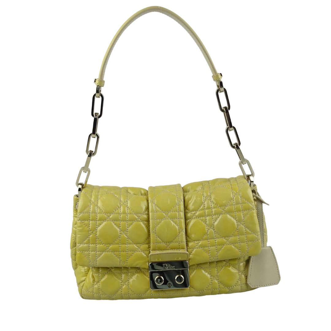 Dior New Lock Yellow Patent Cannage Shoulder Bag Bags Dior 