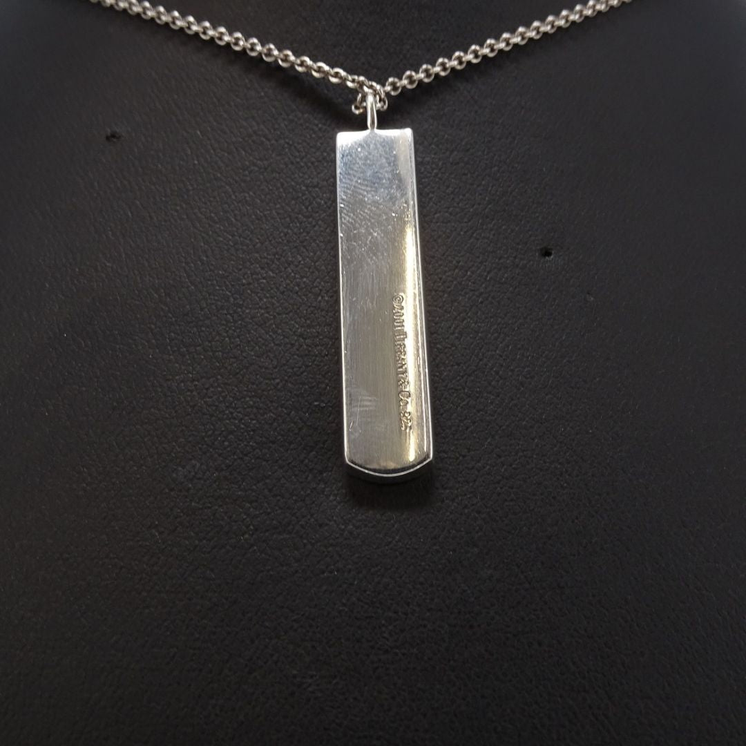 Tiffany & Co Sterling Silver Bar Pendant Necklace