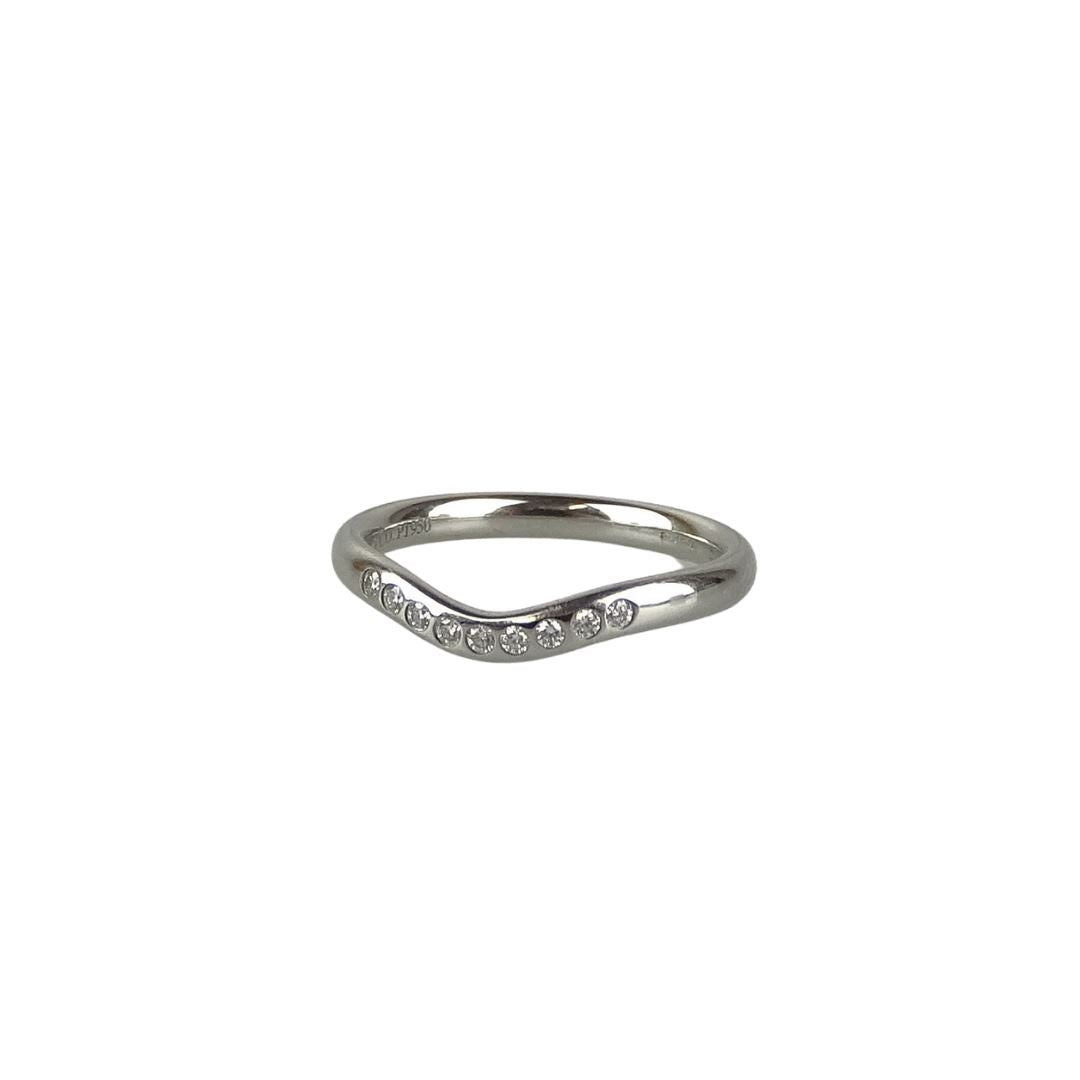 Tiffany & Co Elsa Peretti® Wedding Band Ring In Platinum With .06 Diamond Weight (Size 5) Jewellery Tiffany & Co 