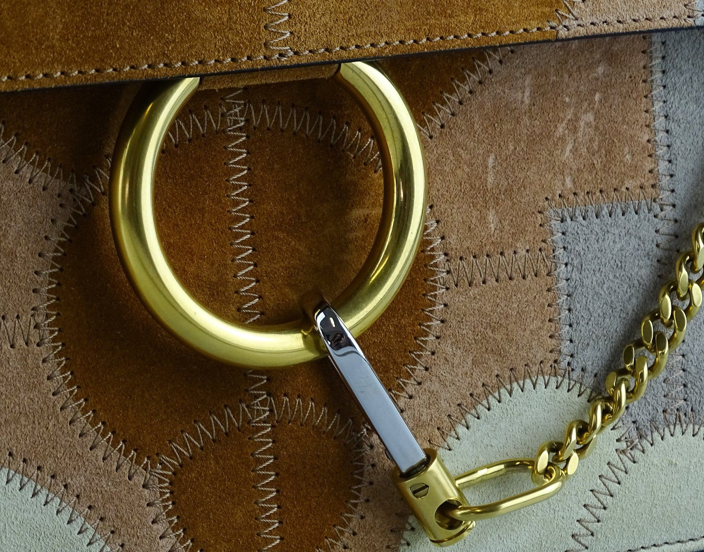 Chloe Faye Medium Suede And Leather Patchwork Bags Chloe 