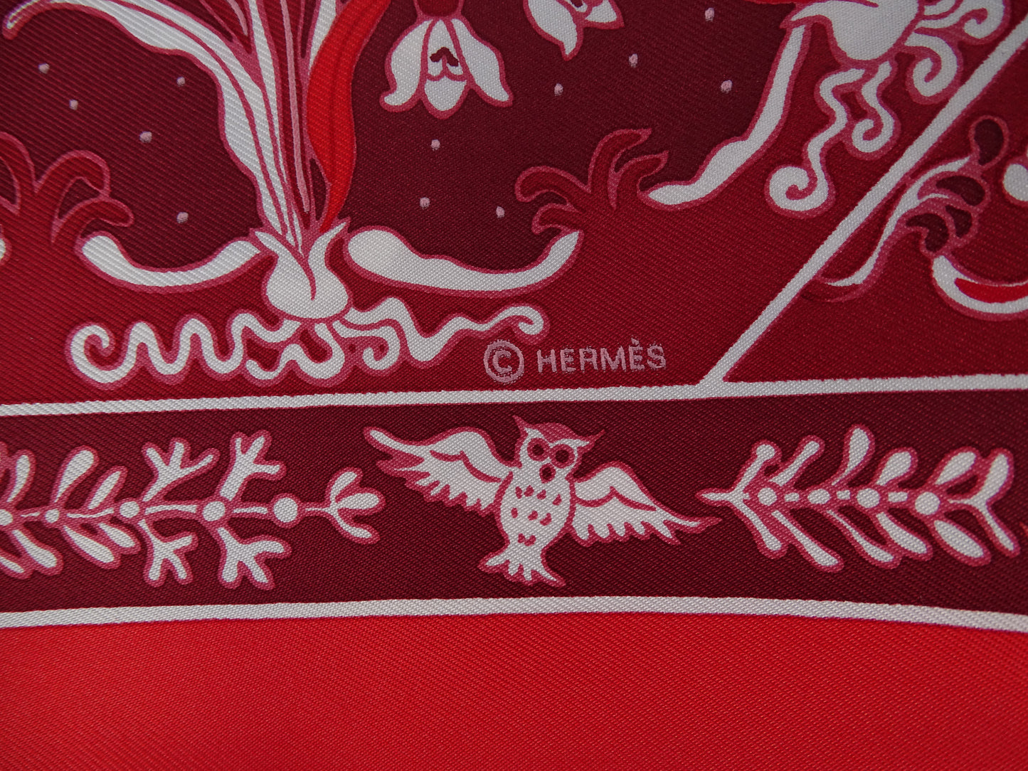 Hermes Fleurs D'Hiver Silk Scarf 90cm
