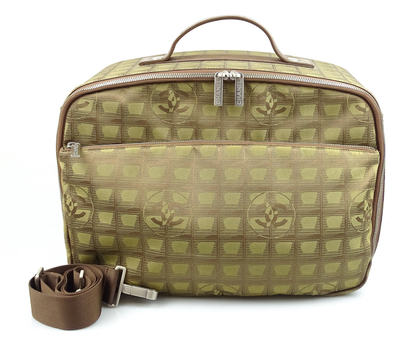 Chanel Travel Line Green Fabric Business/Leisure Trolley Bag 03 Bags Chanel 