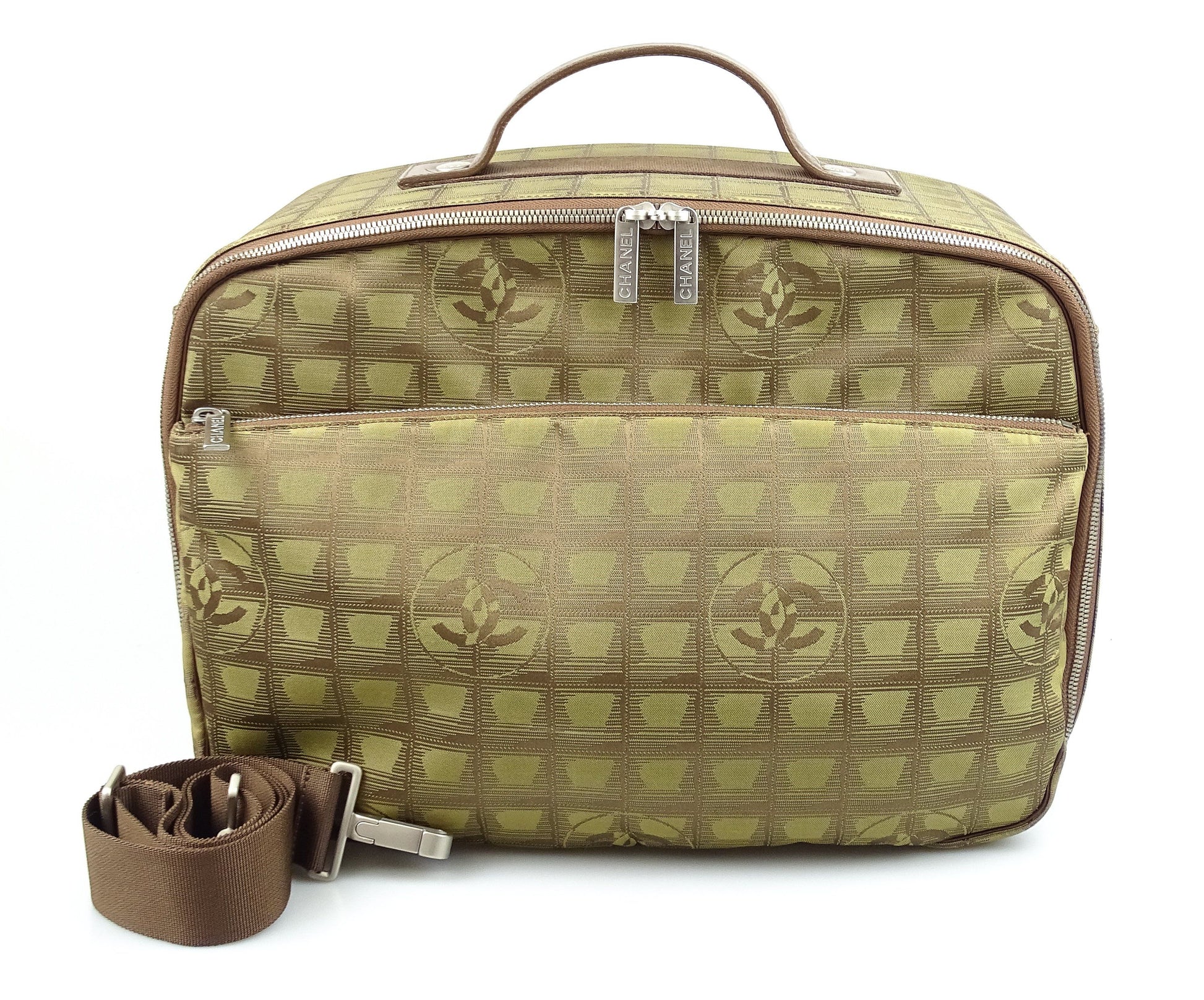 Chanel Travel Line Green Fabric Business/Leisure Trolley Bag 03 Bags Chanel 