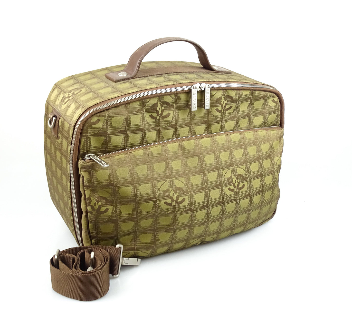 Chanel Travel Line Green Fabric Business/Leisure Trolley Bag 03 Bags Chanel 
