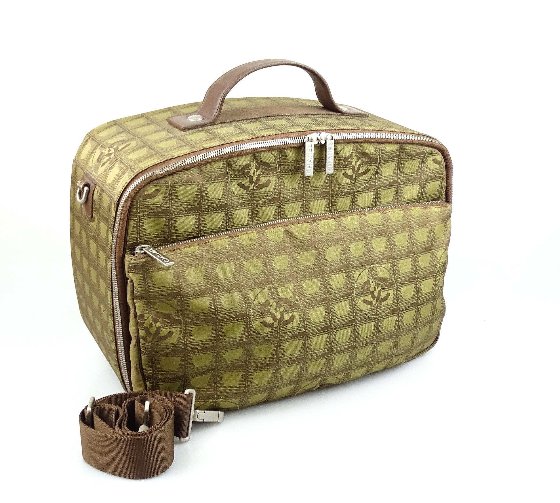 Chanel Travel Line Green Fabric Business/Leisure Trolley Bag 03 Bags Chanel 
