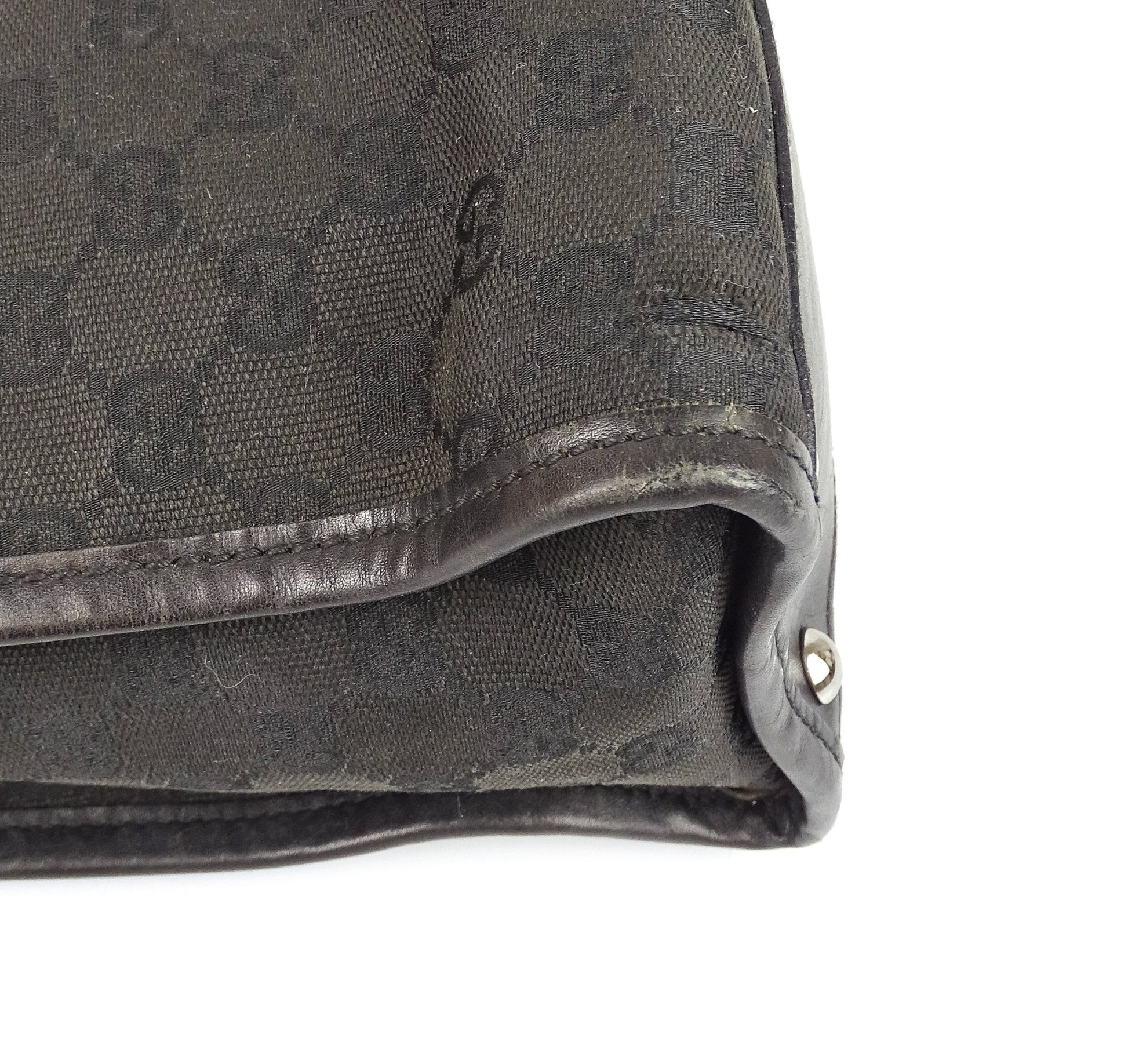 Gucci Vintage Black GG Short Strap Shoulder Bag Bags Gucci 
