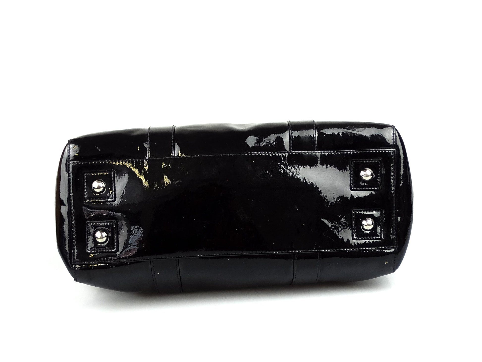 Mulberry Classic Bayswater in Black Drummed Patent Leather with Silver Hardware Bags Mulberry 