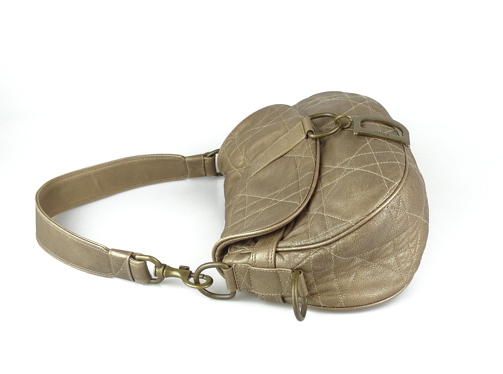 Dior Metallic Lambskin Cannage Stitch Shoulder Bag Bags Dior 