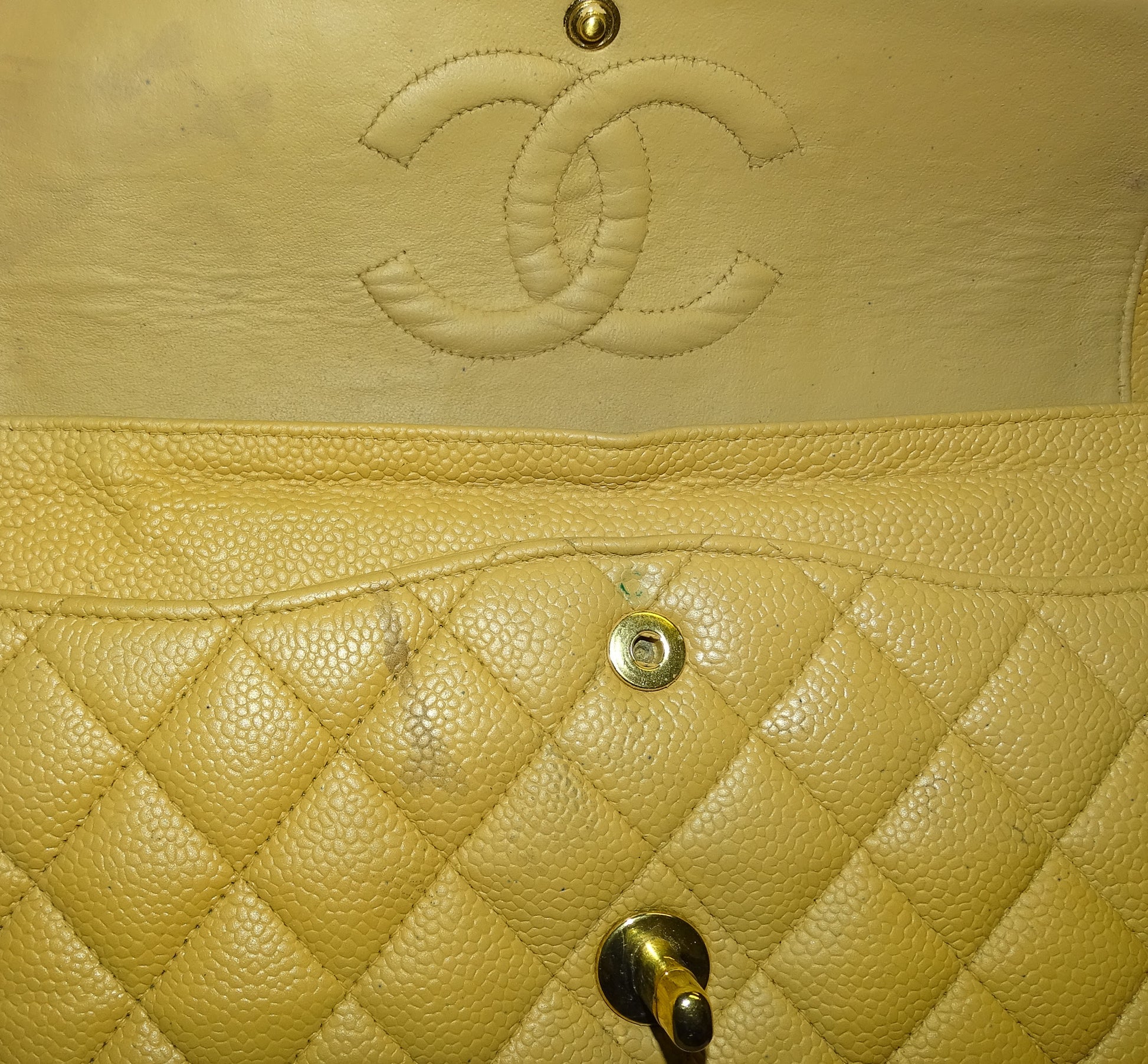 yellow chanel crossbody caviar