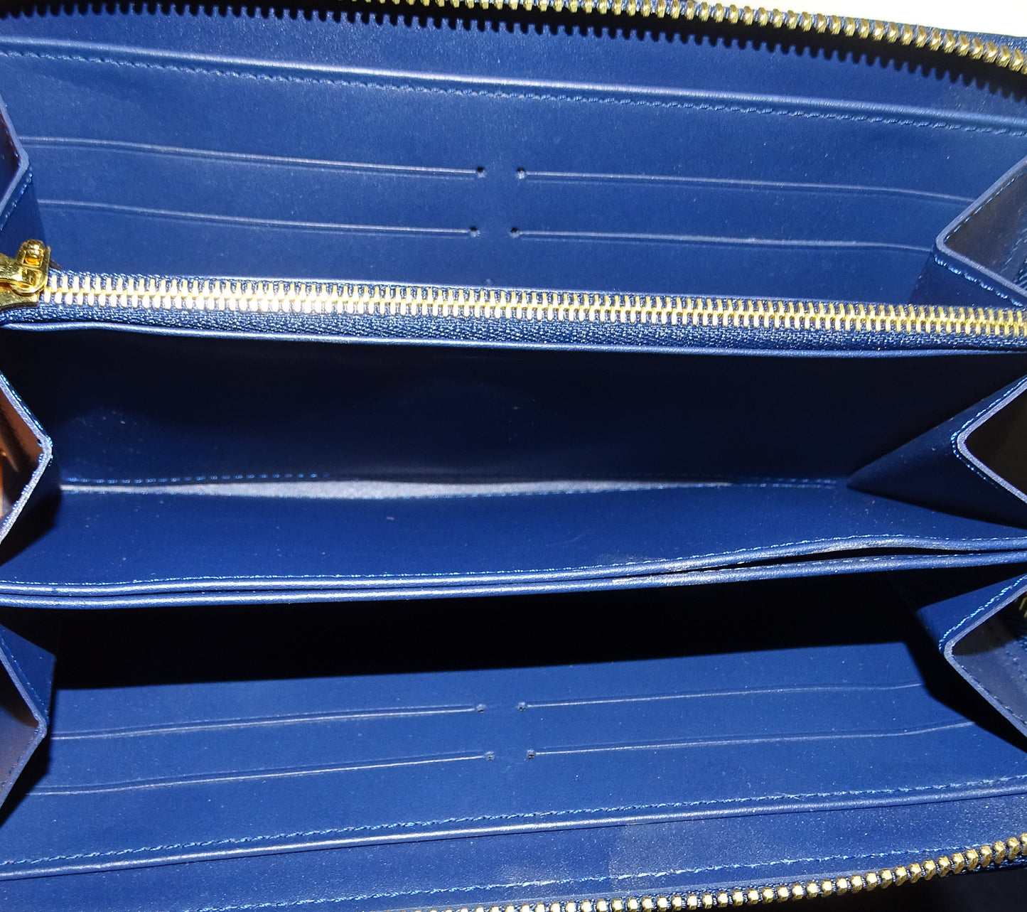 Louis Vuitton Blue Ikat Vernis Long Zippy Wallet CA0123