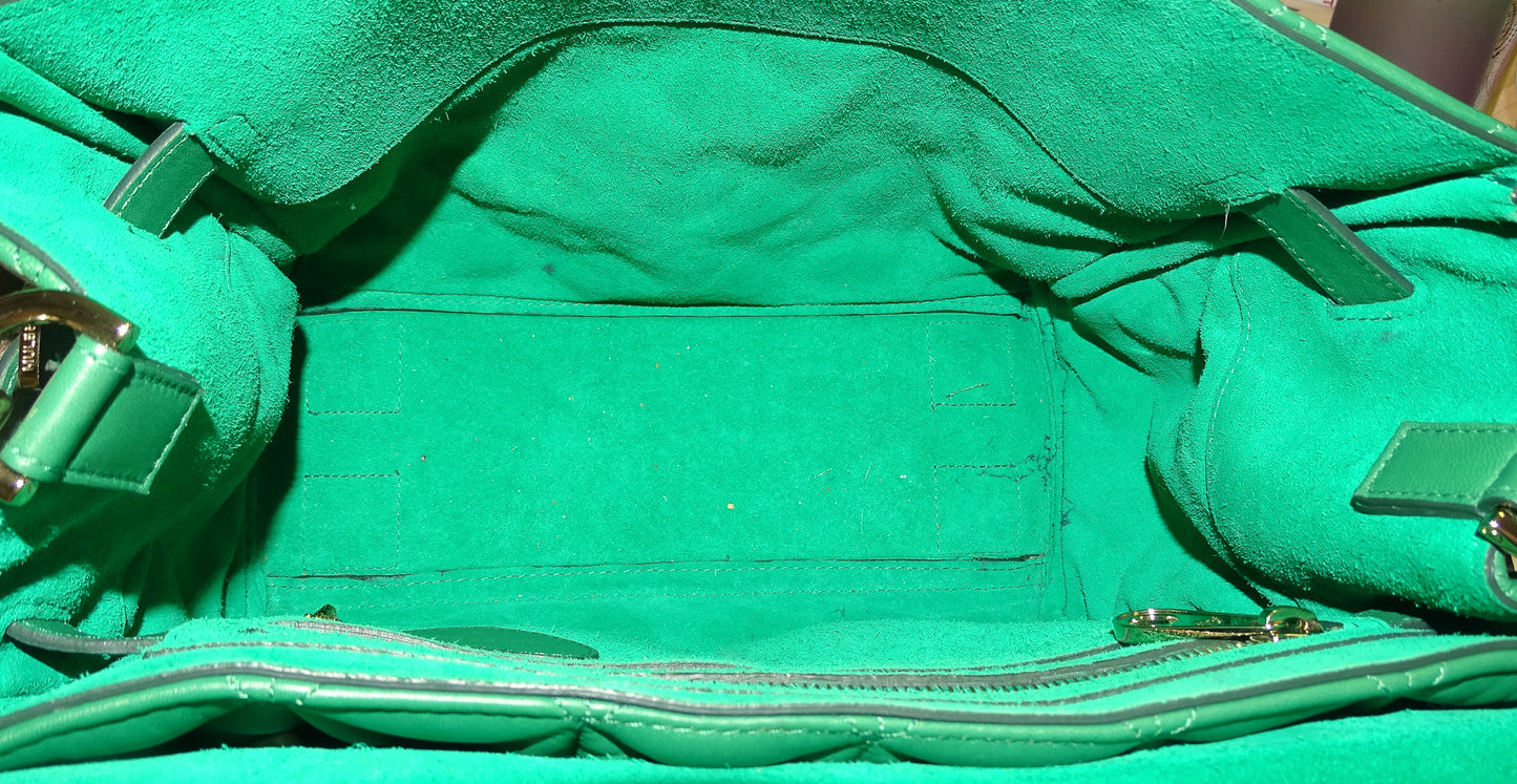 Mulberry Cara Delevigne Large Backpack Emerald Green Quilted Leather