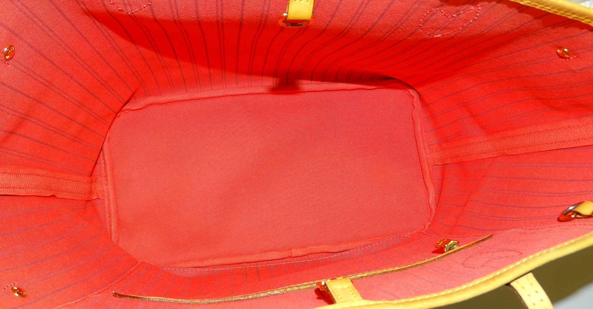 Louis Vuitton Monogram Neverfull MM Tote Bag (hot pink interior