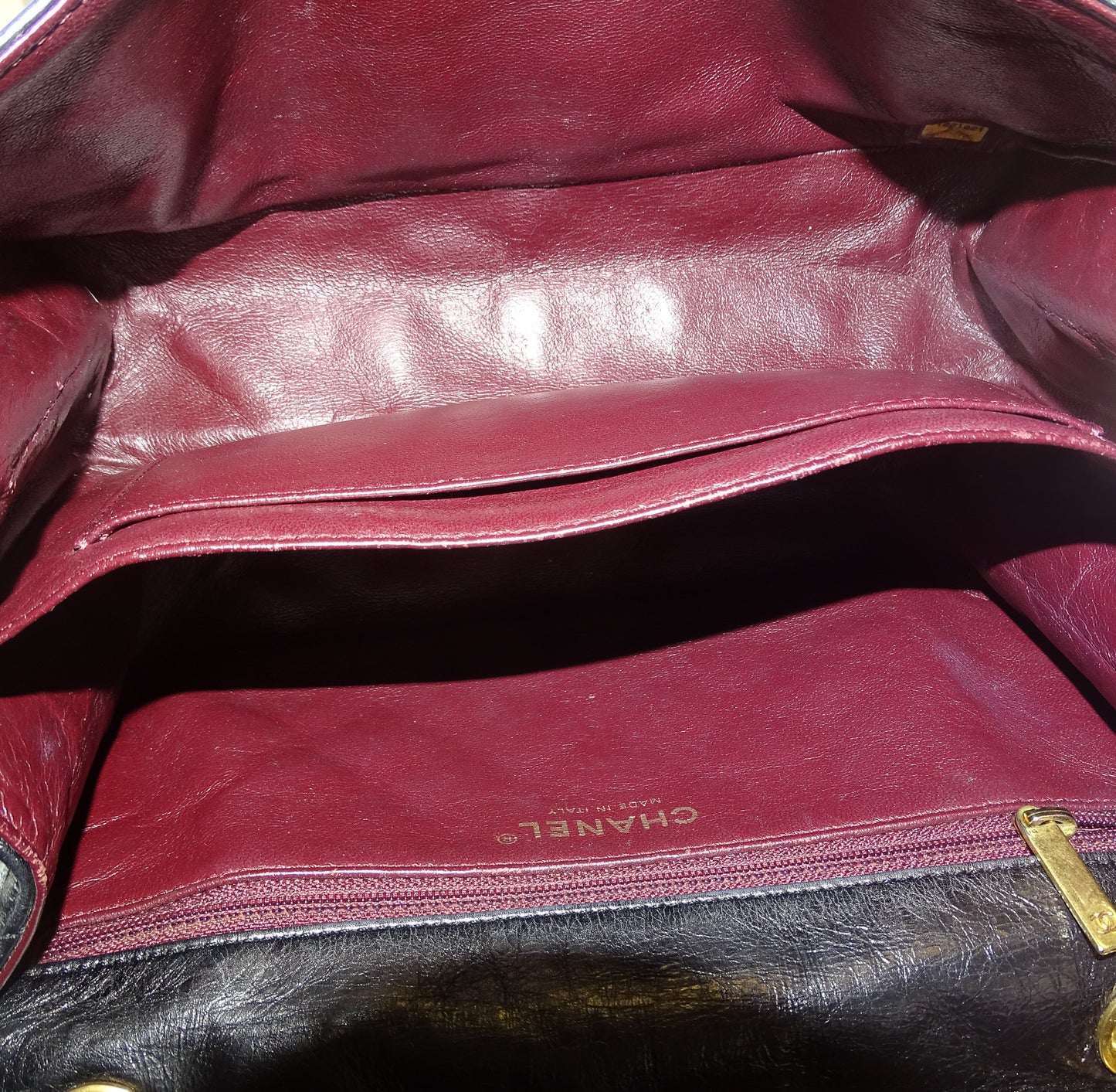 Chanel Black Glazed Calfskin 2.55 Reissue 224 Accordion Flap Bag 2008/09