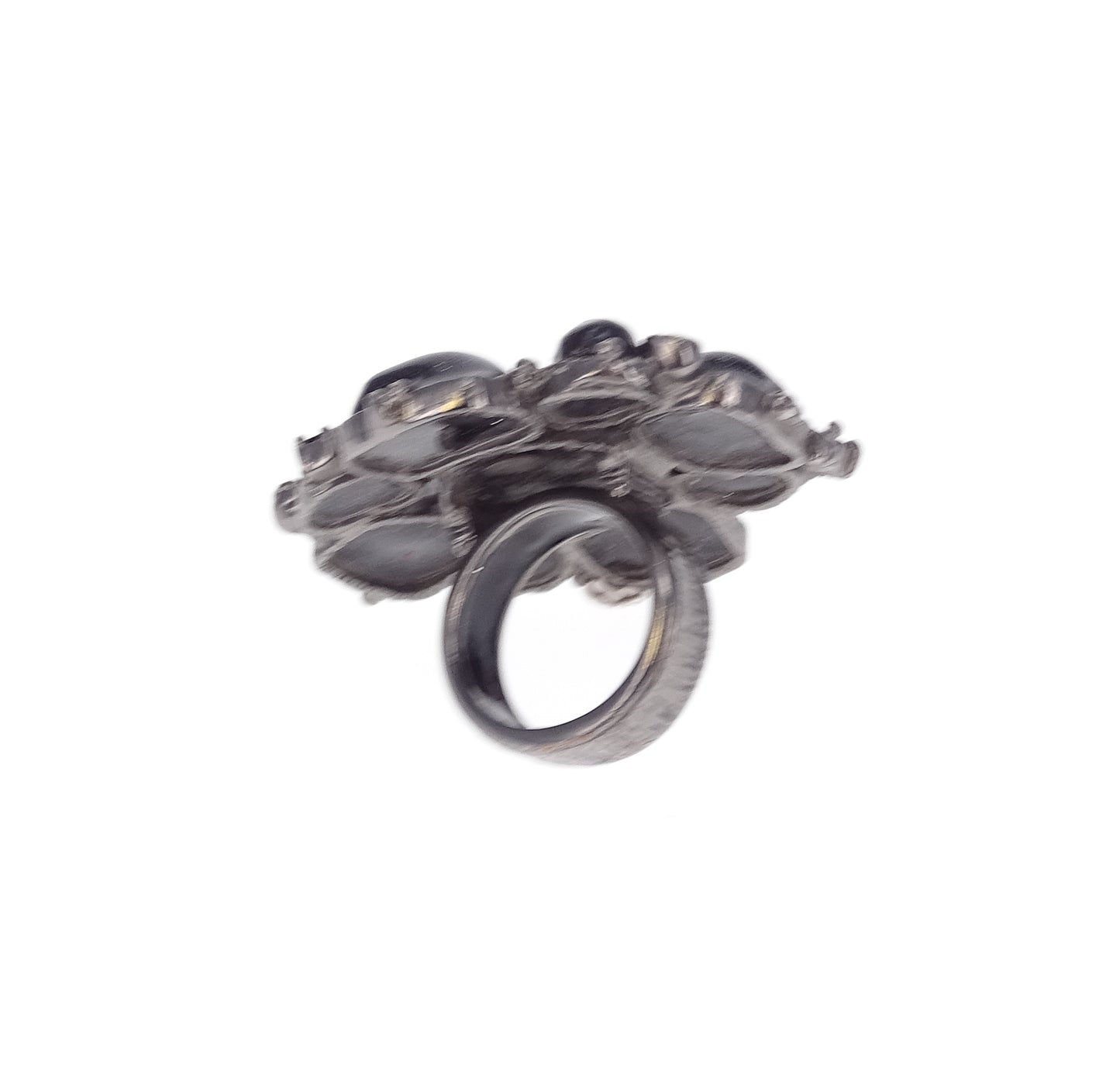 Chanel Black Costume Onyx Cocktail Ring Small