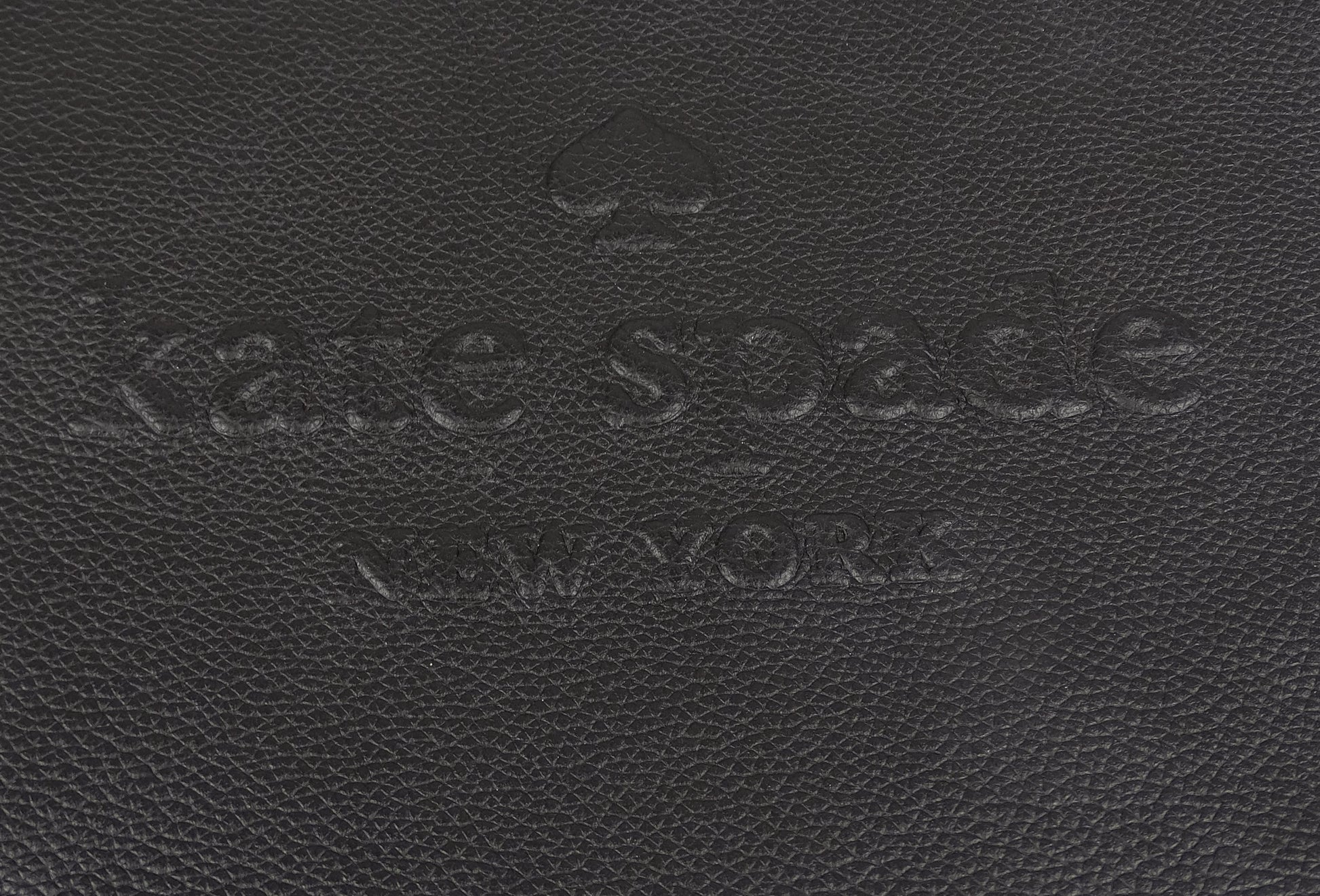 Kate Spade Black Leather Logo Embossed Pouch With Tassel Wallets Kate Spade 