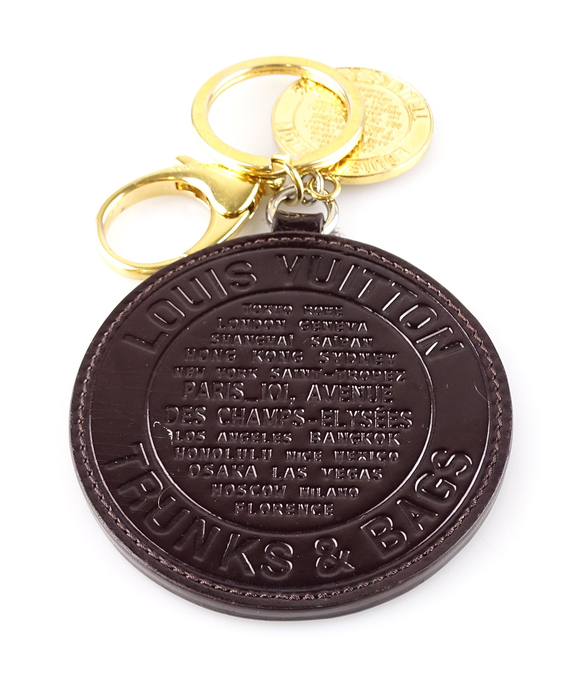 Louis Vuitton Trunks and Bags Disc Key Charm Gold/Amarante Jewellery Louis Vuitton 