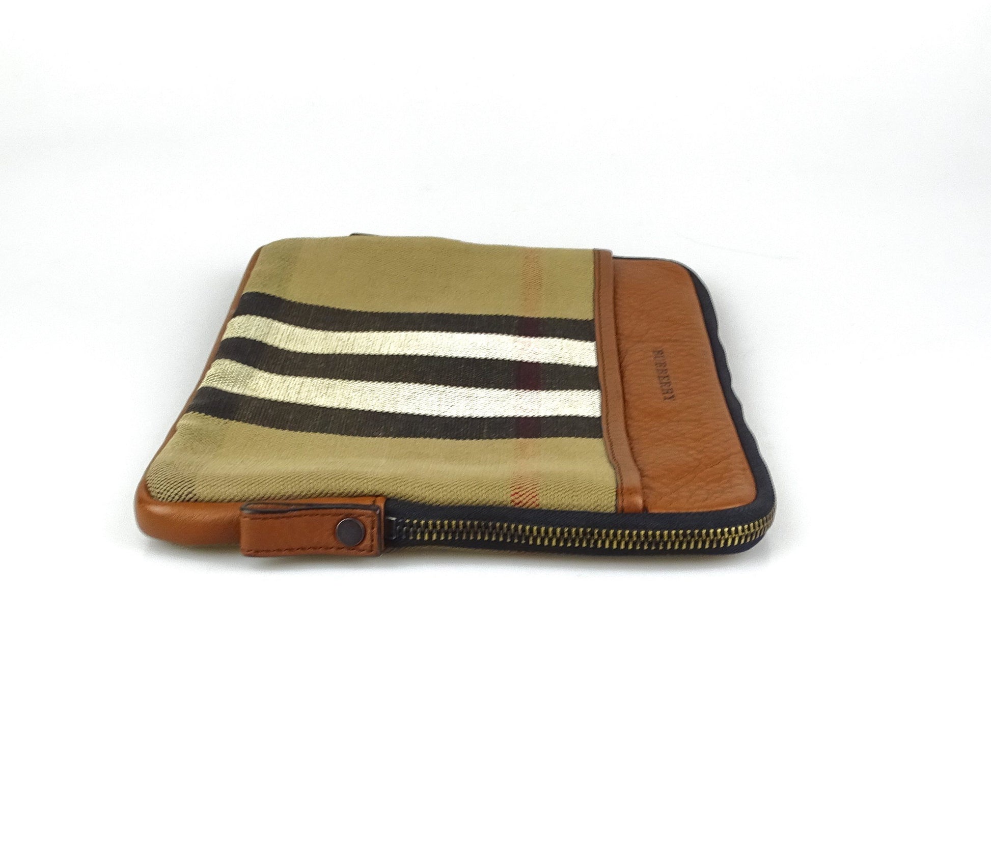 Burberry Zipped Pouch Canvas & Leather Bags Burberry 
