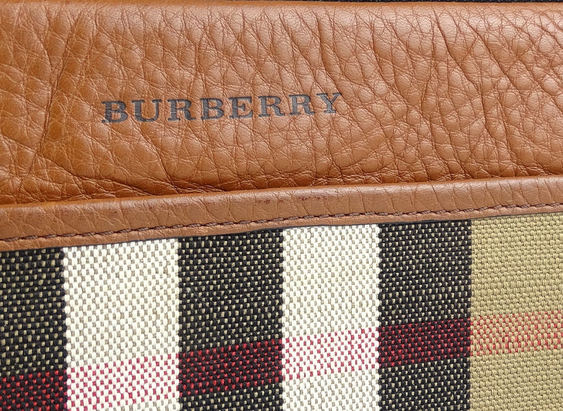 Burberry Zipped Pouch Canvas & Leather Bags Burberry 