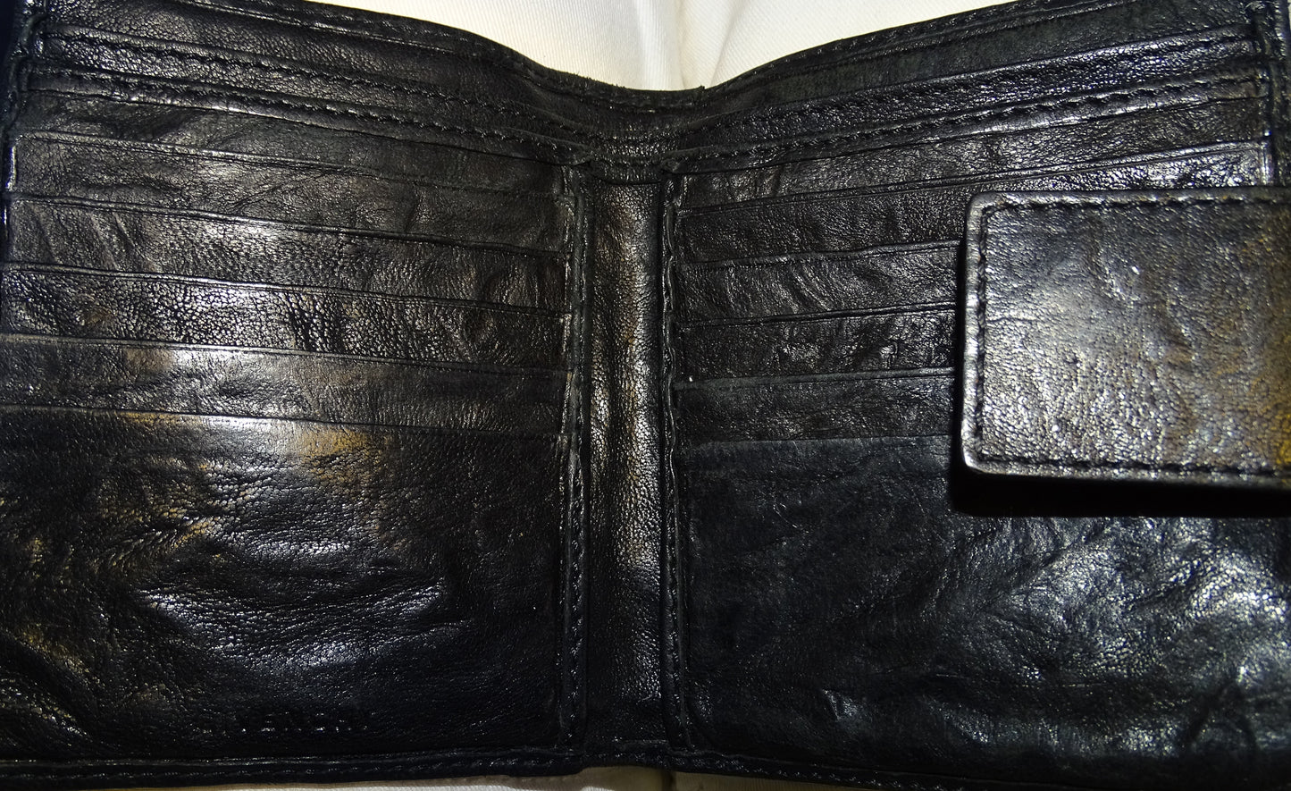 Givenchy Black Distressed Leather Pandora Compact Wallet