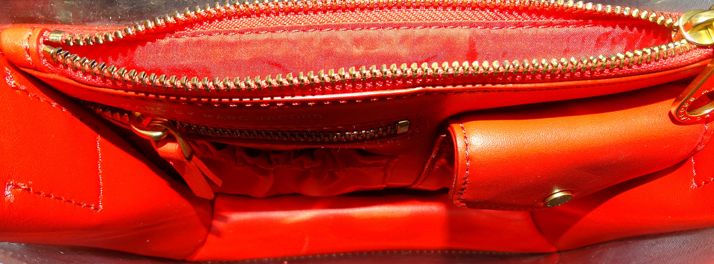 Marc By Marc Jacobs Clearly Red Leather/Perspex Crossbody Bag