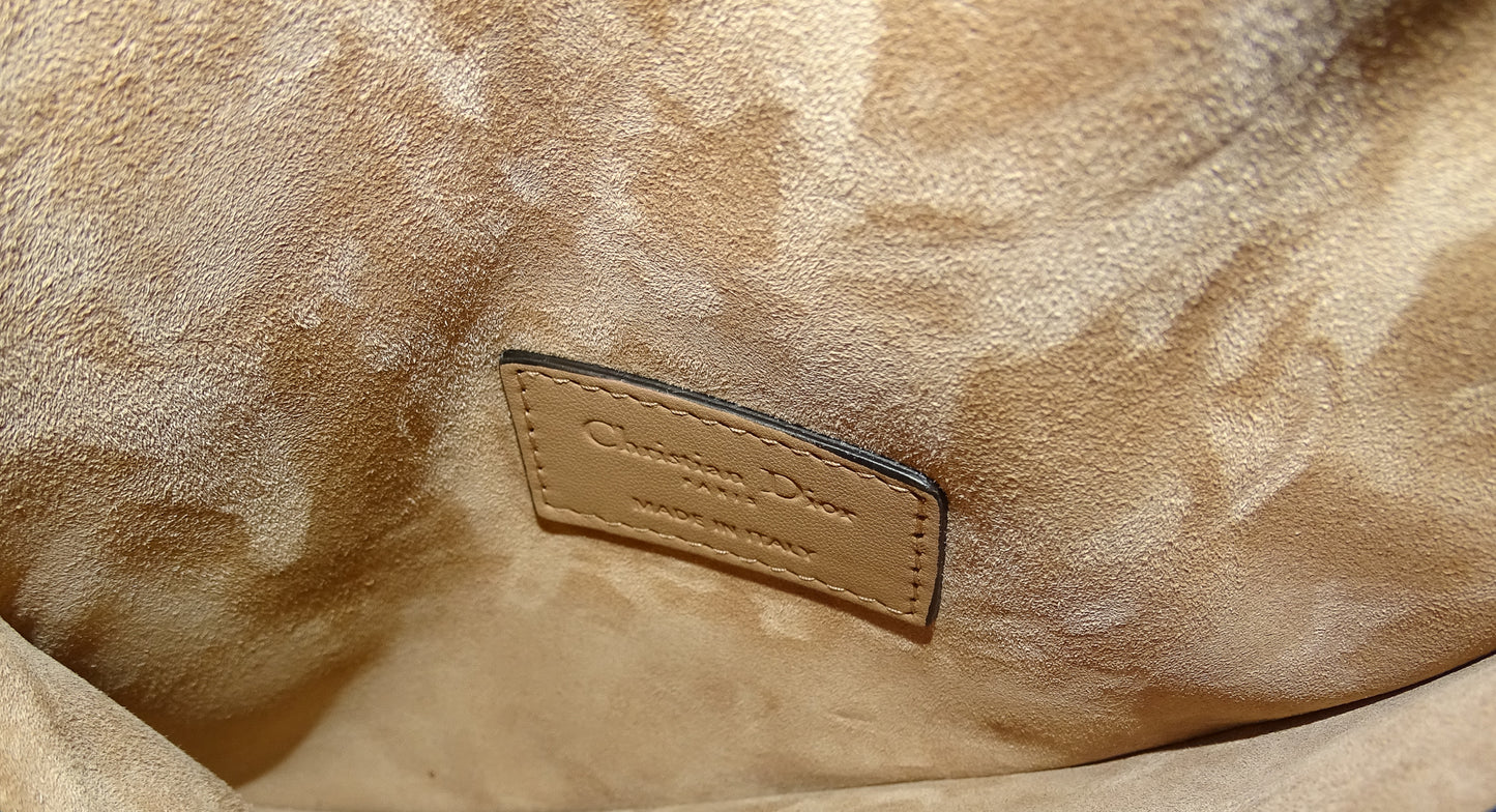 Christian Dior Saddle Flat Belt Pouch In Nude Calfskin 2019